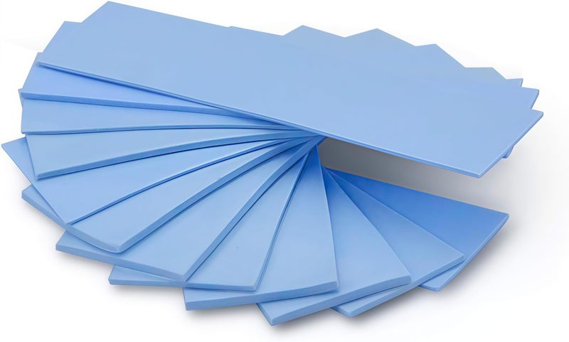 A ADWITS [ 12-Pack ] Thermal Conductive Silicone Pads, Soft Safe Simple to Apply for SSD CPU GPU LED IC Chipset Cooling -Blue - Image 1